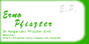 erno pfiszter business card